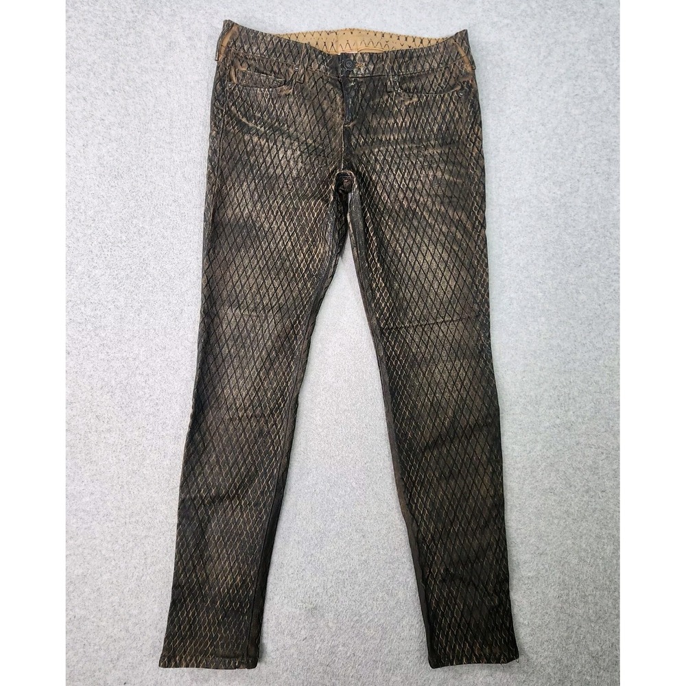 True Religion Halle Skinny Jeans Womens 32 Mojave Lonestar Snake Print Tag 31